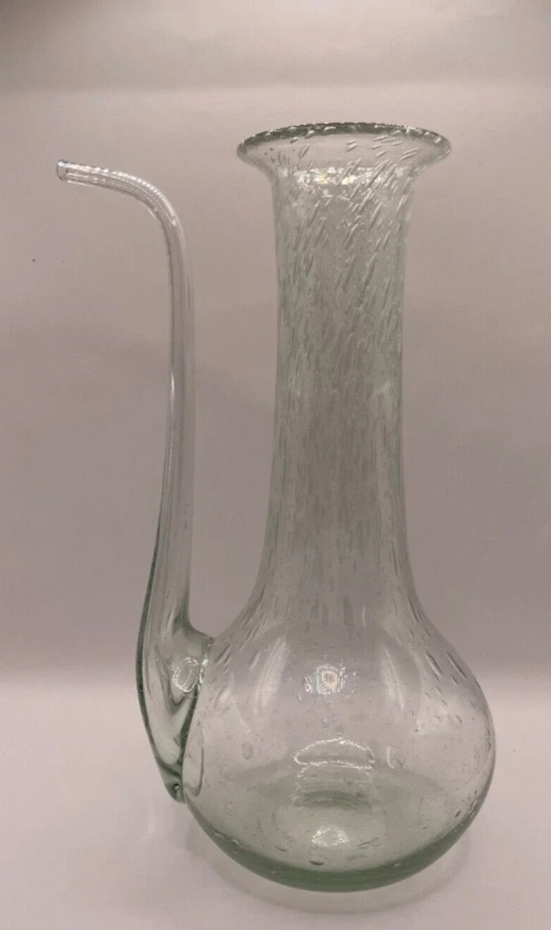 Handblown La Verrerie de Biot Arlequin France Bubbles Art Glass Signed